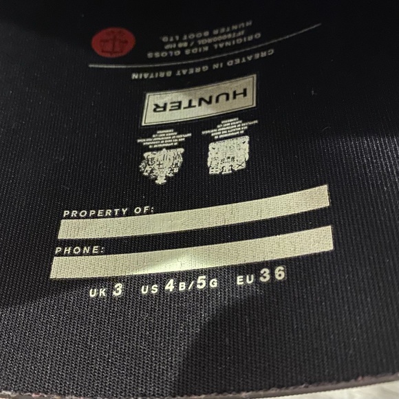 EXCELLENT Condition Kids Hunter Tall Rain Boots Black Gloss Reflective - Picture 11 of 14